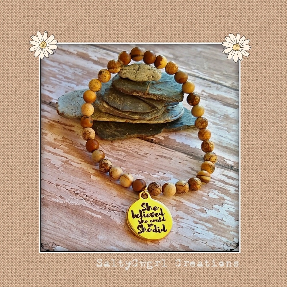 Jasper Gemstone She Believed She Could Bracelet